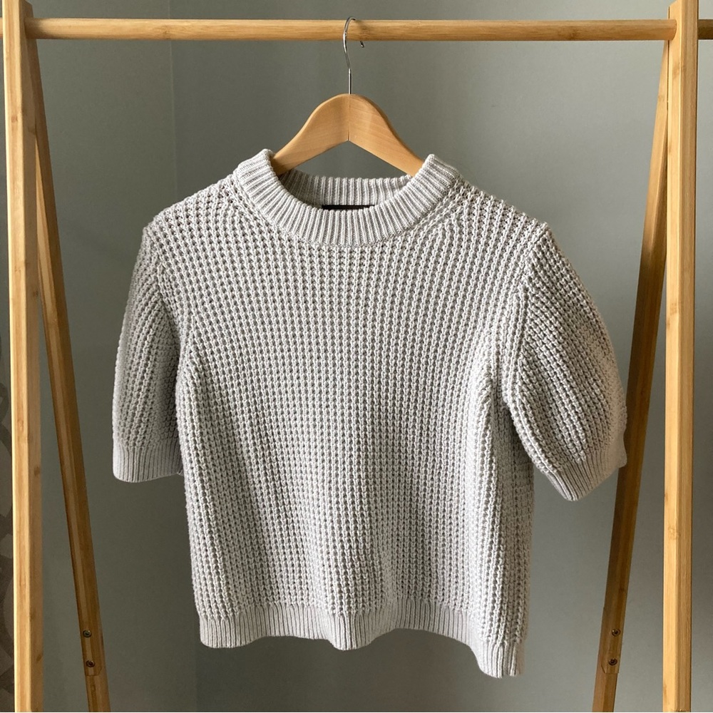 French Connection Luna Waffle Knit Short-Sleeve Sweater